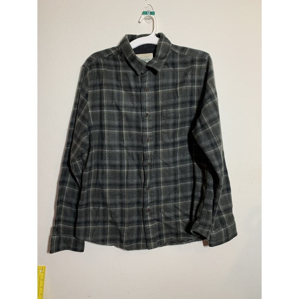Outdoor Life Flannel Shirt Large Slim Fit Elbow Pads Heavy Grunge Skater Rodeo